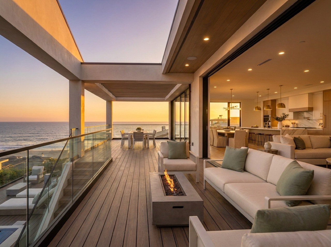 Composite deck design concept with coastal views in San Diego
