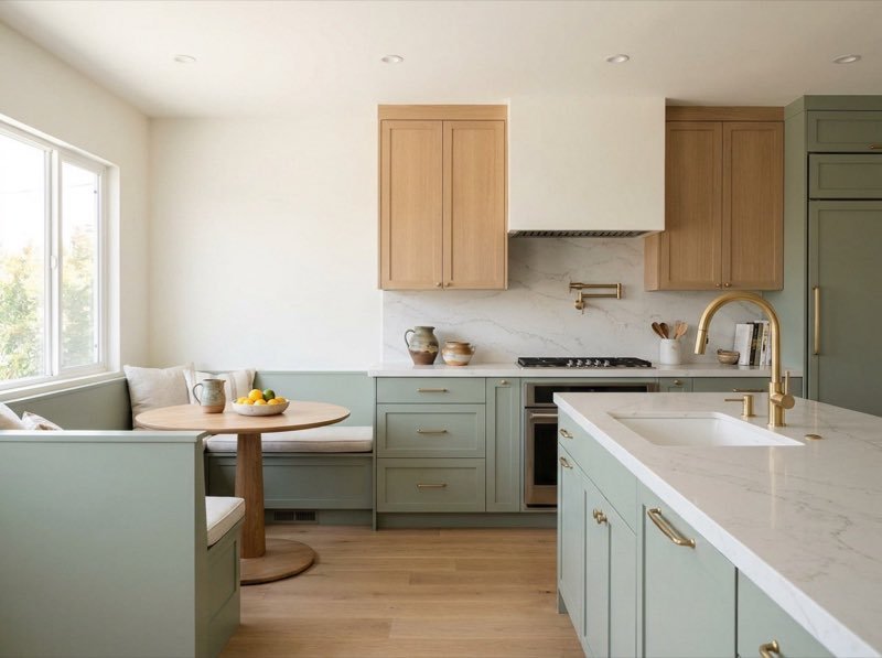 Kitchen design concept with island seating